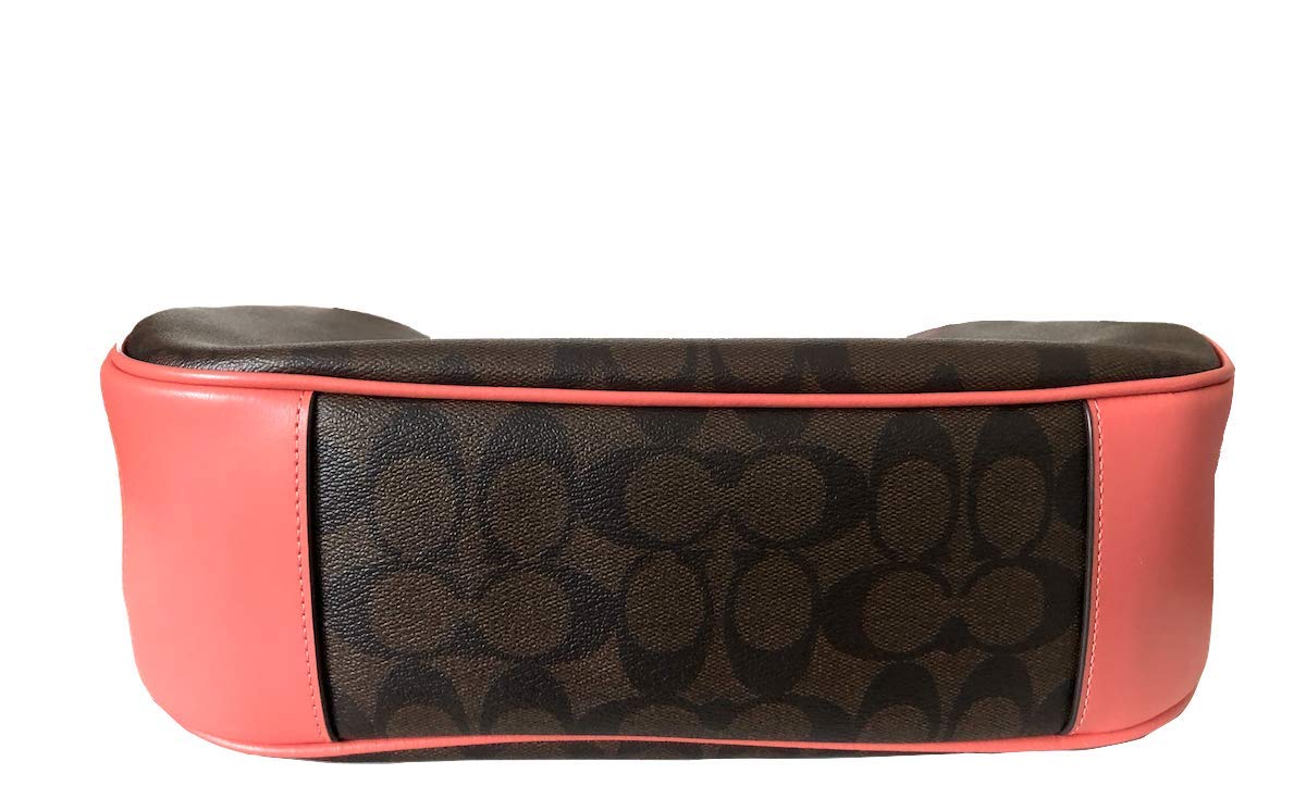 Coach Signature Zip Shoulder Bag (Brown/Coral) | B2B Liquidation